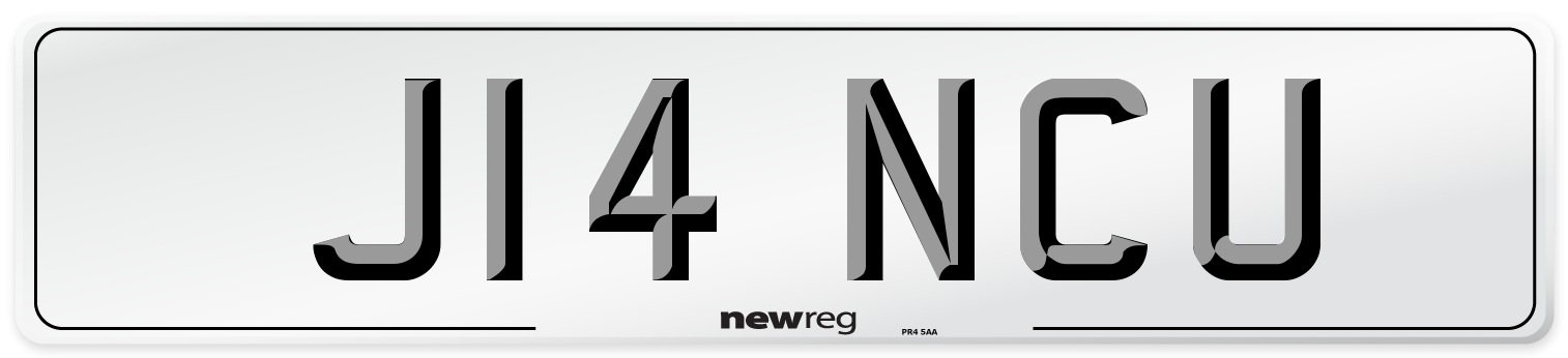 J14 NCU Number Plate from New Reg
